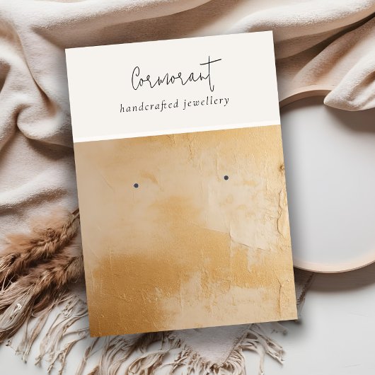 Klassischer Beige Gold Ölpaint Texture Earring Hol Visitenkarte