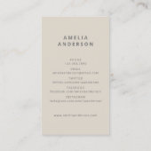 Klassischer Beige Gray Typografy Foto Abschluss Visitenkarte (Rückseite)