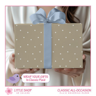 Klassischer Beige Polka Dot Geschenkpapier