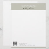 Klassischer Beruflicher QR Code Matcha Briefbogen (Vorne/Hinten)