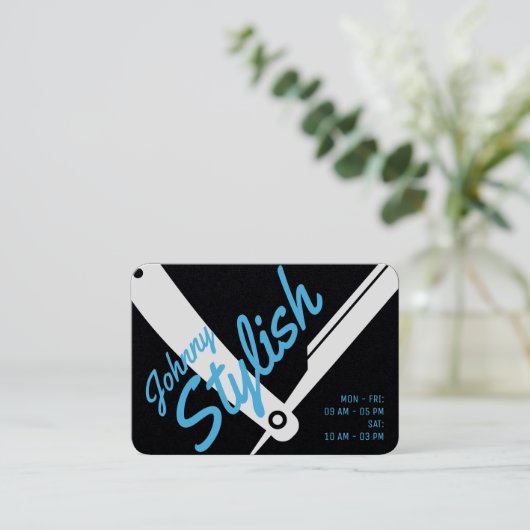 Klassischer beruflicher Ständer aus Schwarz Visitenkarte (Stehend Vorderseite)