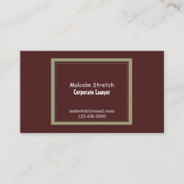 Klassischer Beruflicher Unternehmensanwalt Visitenkarte