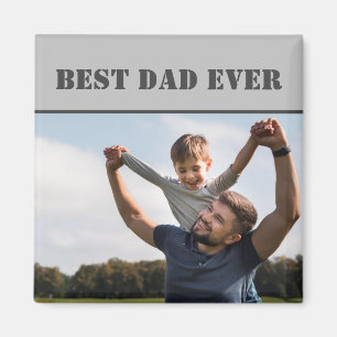 Klassischer bester Vater je Foto Grau Magnet