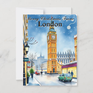 Klassischer Big Ben London Weihnachten Vintage Postkarte