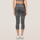Klassischer Black Denim Summer Yoga Style Capri Leggings (Rückseite)