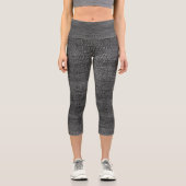 Klassischer Black Denim Summer Yoga Style Capri Leggings (Vorderseite)