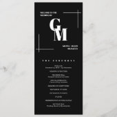 Klassischer Black Modern Chic Monogram QR Code Hoc Programm (Vorderseite)