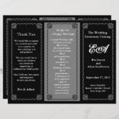 Klassischer Black-Ordner für Hochzeitsprogramme (Vorne/Hinten)