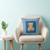 Klassischer Blau Houndstooth, Teddybär, Kissen (Stuhl )