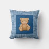 Klassischer Blau Houndstooth, Teddybär, Kissen (Vorderseite)