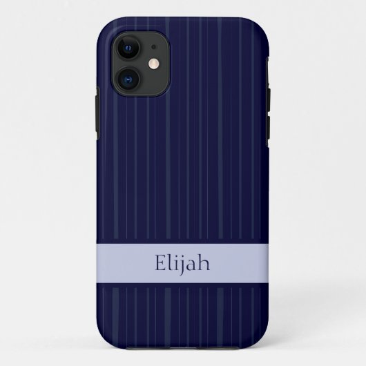 Klassischer blau-vertikaler Streifen Case-Mate iPhone Hülle (Rückseite)