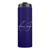 Klassischer Blau-Weiß-Klassiker nach Maß Thermosbecher (Vorderseite)