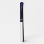 Klassischer, blau-weißer Farbblock Gelber Streifen Case-Mate iPhone Hülle (Hinten/Links)