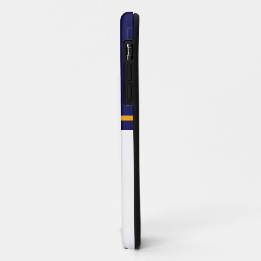 Klassischer, blau-weißer Farbblock Gelber Streifen Case-Mate iPhone Hülle (Hinten/Links)