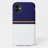 Klassischer, blau-weißer Farbblock Gelber Streifen Case-Mate iPhone Hülle (Rückseite)