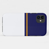 Klassischer, blau-weißer Farbblock Gelber Streifen Case-Mate iPhone Hülle (Rückseite (Horizontal))