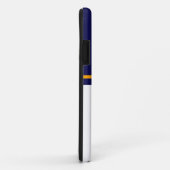 Klassischer, blau-weißer Farbblock Gelber Streifen Case-Mate iPhone Hülle (Hinten/Rechts)