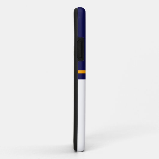 Klassischer, blau-weißer Farbblock Gelber Streifen Case-Mate iPhone Hülle (Hinten/Rechts)