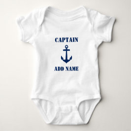 Klassischer Blaue Ankerplatz und Baby-Name/Rank Baby Strampler