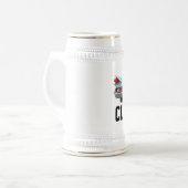 KLASSISCHER BLAUER AUTO-BIERKRUG BIERGLAS (Vorderseite Links)