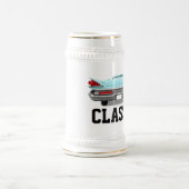 KLASSISCHER BLAUER AUTO-BIERKRUG BIERGLAS (Mittel)