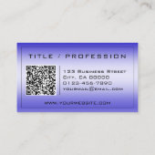 Klassischer Blauer Farbverlauf mit QR-Code Stilvol Visitenkarte (Rückseite)