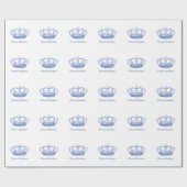 Klassischer blauer Prinz Crown Geschenkpapier (Flach)
