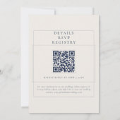 Klassischer blauer QR-Code Detail RSVP-Registrieru Einladung (Rückseite)