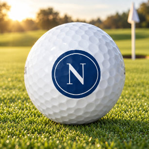 Klassischer blauer runder Monogrammanfang Golfball