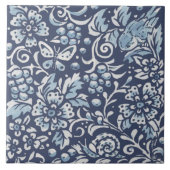 Klassischer Blauer Verzierter Schneckenholz Fliese (Vorderseite)