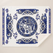 Klassischer blauer Weide-China-Entwurf Sherpadecke (Vorderseite (Horizontal))