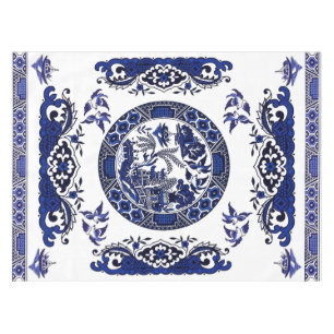 Klassischer blauer Weide-China-Entwurf Tischdecke
