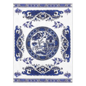 Klassischer blauer Weide-China-Entwurf Tischdecke (Vorderseite)