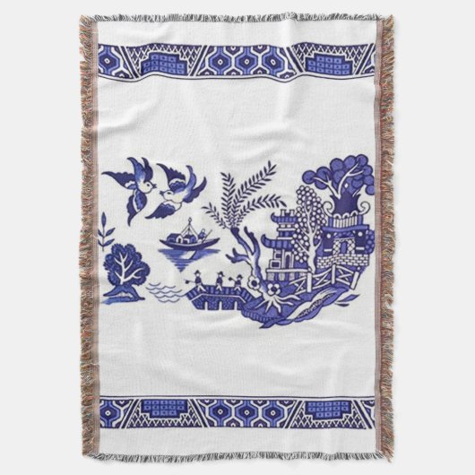 Klassischer blauer Weide-Entwurf Decke (Vorderseite Vertikal)