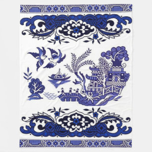 Klassischer blauer Weide-Entwurf Fleecedecke