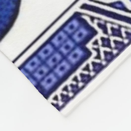 Klassischer blauer Weide-Entwurf Fleecedecke (Ecke)