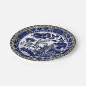 Klassischer blauer Weide-Entwurfs-Papier-Teller Pappteller (Schrägansicht)