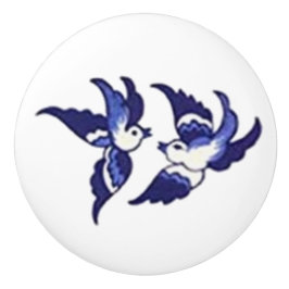 Klassischer blauer Weide-Vogel-Entwurf Keramikknauf