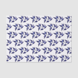 Klassischer blauer Weide-Vogel-Entwurf Seidenpapier