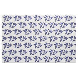 Klassischer blauer Weide-Vogel-Entwurf Stoff