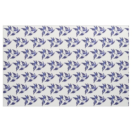 Klassischer blauer Weide-Vogel-Entwurf Stoff (Fat Quarter (45,7 x 55,9 cm))
