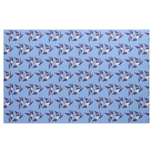 Klassischer blauer Weide-Vogel-Entwurf v2 Stoff (Fat Quarter (45,7 x 55,9 cm))