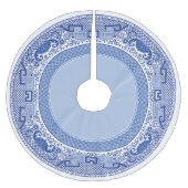 Klassischer blauer Weidenbaum-Untersetzer Polyester Weihnachtsbaumdecke (Vorderseite)