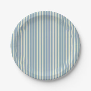 Klassischer Blaustreifen Pappteller