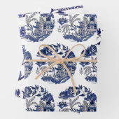 Klassischer Blauwild und Vogelarten Geschenkpapier Set (Beispiel)