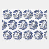 Klassischer Blauwild und Vogelarten Geschenkpapier Set (Vorderseite)