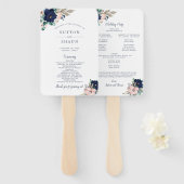 Klassischer Bloom Wedding Program Fan Fächer (Vorne und Hinten)