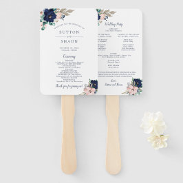 Klassischer Bloom Wedding Program Fan Fächer