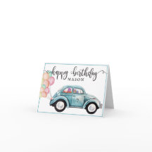 Klassischer Blue Bug Car mit Balloons | Blank Birt