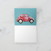 Klassischer Blue Bug Car mit Balloons | Blank Birt Karte (Innenseite)